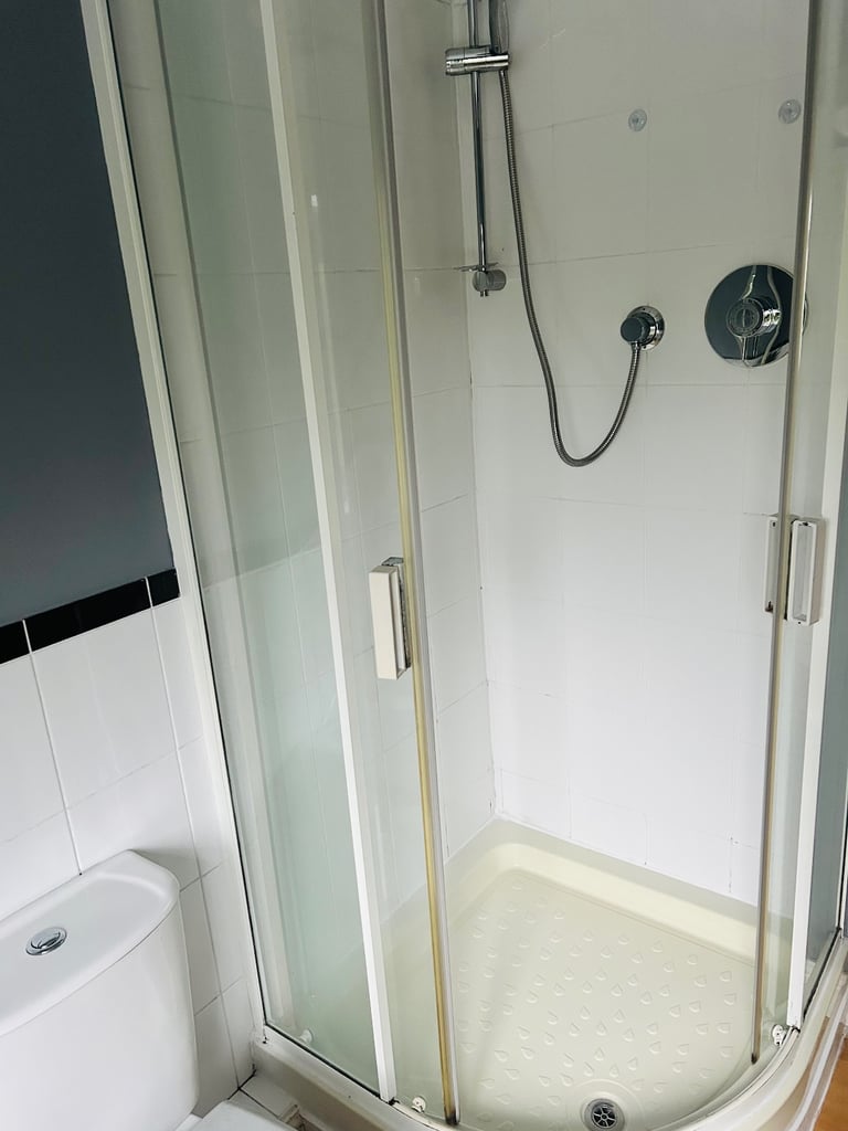 image for Corner shower cubicle with mixer taps and shower head