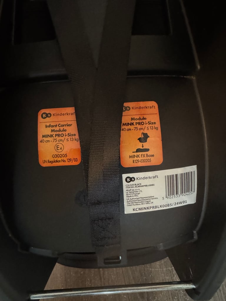 Kinderkraft Mink Pro i-Size Child Car Seat (40-75cm) up to 13kg Black