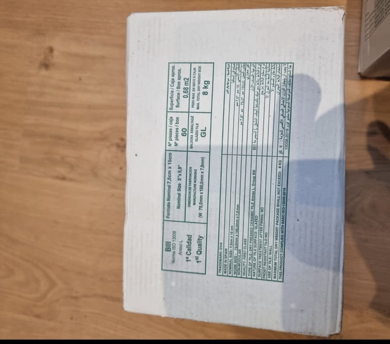 4 Boxes Of Mini Flat Gloss White Tiles 7.5 X 15cm