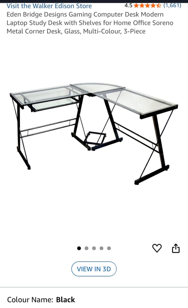 image for Eden Bridge Designs Gaming Table/Computer Desk Black