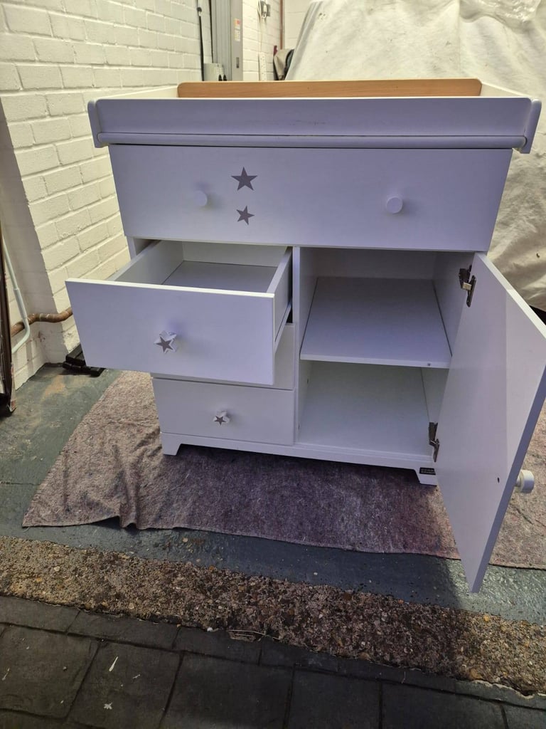 Tutti bambini wardrobe, changer, toy box and shelfd shelf