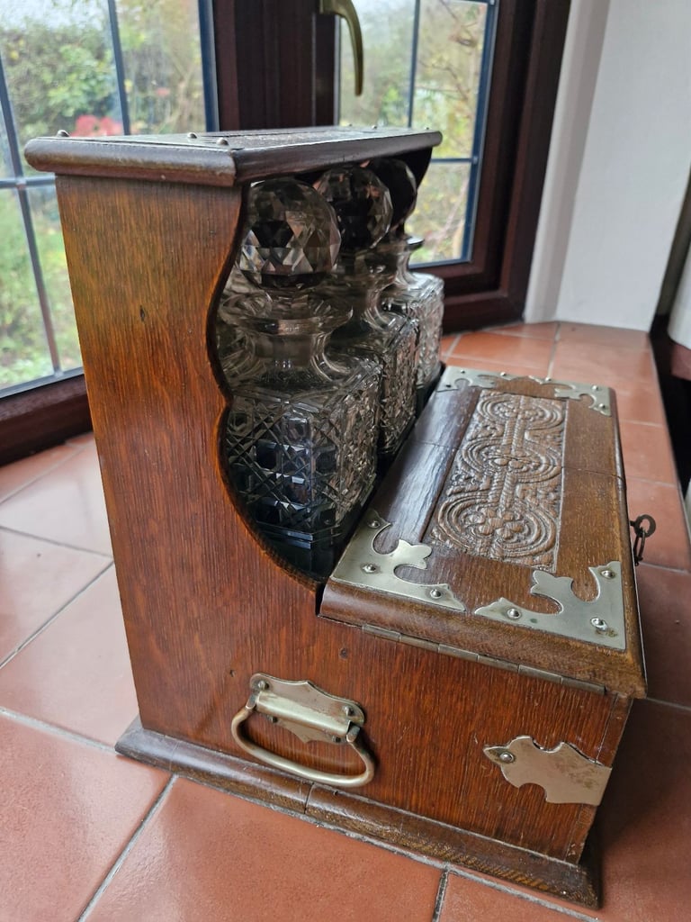 Antique Decanter Tantalus Set