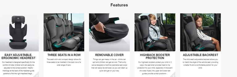 Britax Romer Adventure Plus 2 Kids Children 3-12 years Booster Seat Space Black New