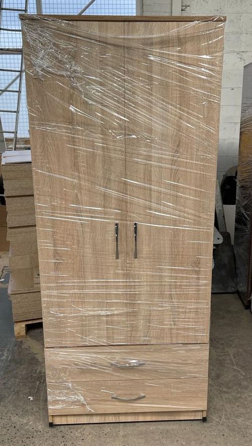 Modern Bedroom Furniture-Bedroom Suit Includes Wardrobe, Chest Of Drawers and Bedside Cabinet with H