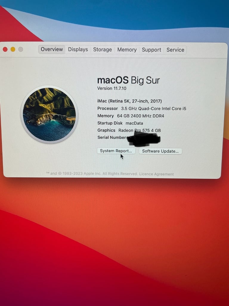 Imac 2017 27inch 5k 3.5mz 64gb 3TB