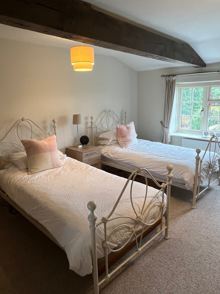 Two Laura Ashley single beds (frames and mattresses)