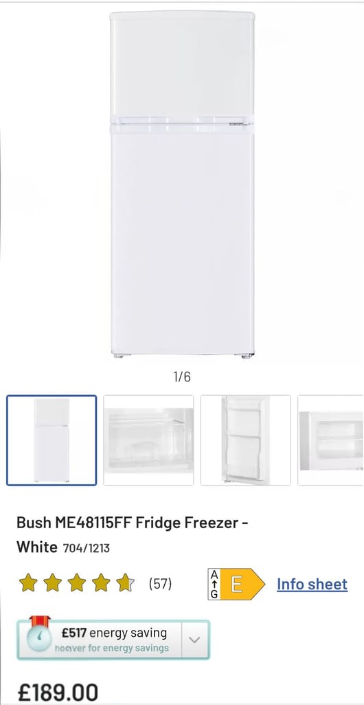 image for White Fridge Freezer 