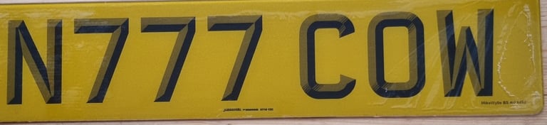 image for Number plate N777COW