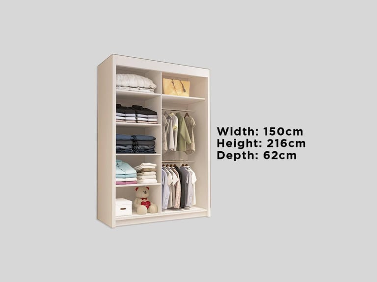 Brand New - Chicago Mirror Sliding Door Wardrobe - Grey - SAME/NEXT DAY DELIVERY