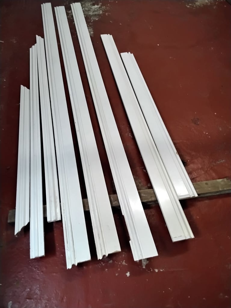 MDF Skirting and architrave, used, profiled, painted white