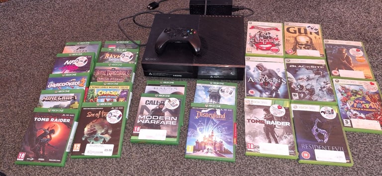 Xbox one with controller and games
