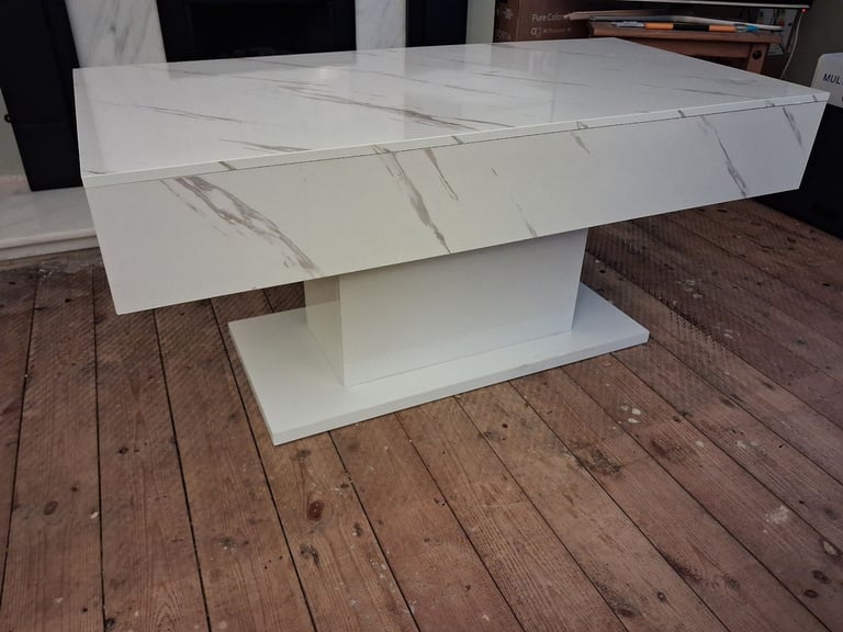 image for White Marble Effect Coffee  Table