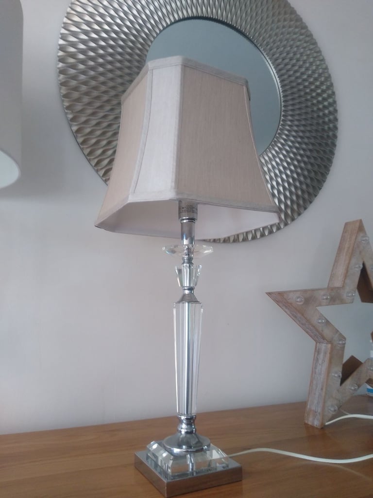 Beautiful Lounge/Bedroom Glass/Chrome Lamp