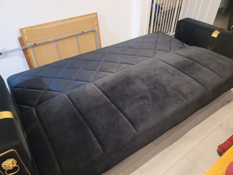 Black and gold sofa bed like new bargain £160