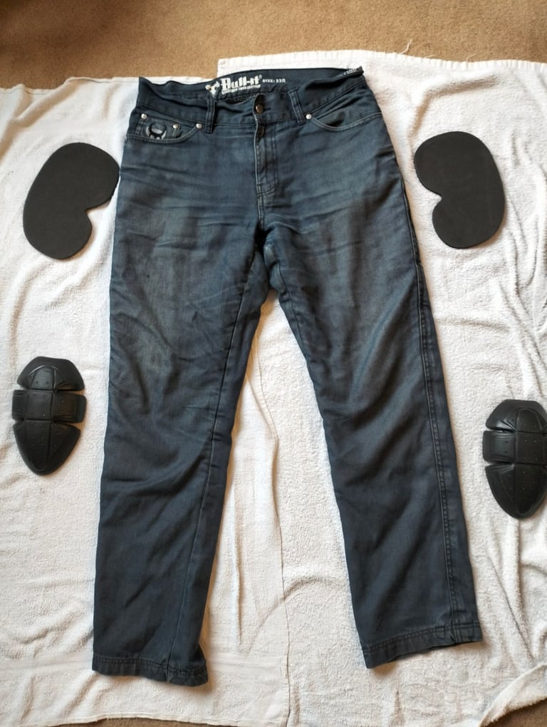 Bull-it Mens Jeans Motorcycle Regular Leg 32"-33" W Reg Leg 31" Thick Lined