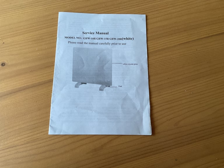 Wall Mounted Electric Heater with mounting bracket and service manual