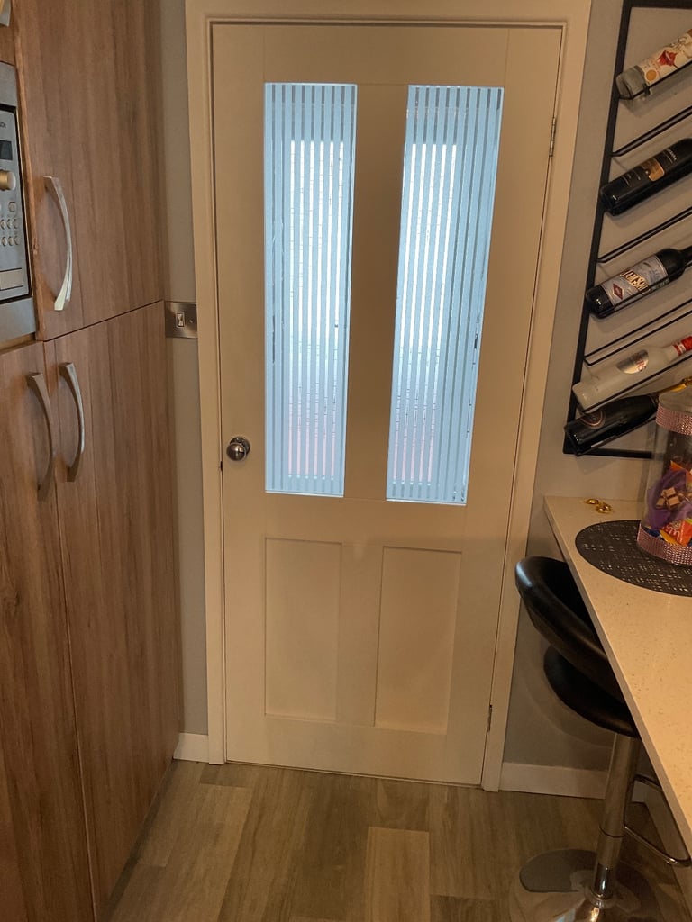 Internal white doors.