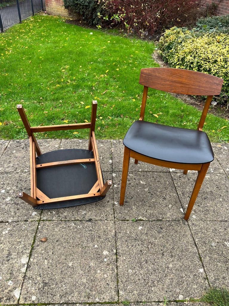 Pair of Beautility teak dining chairs (delivery available)