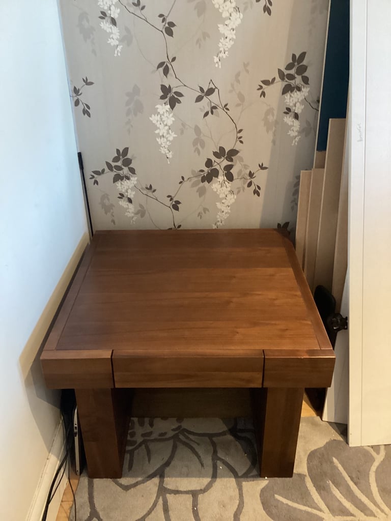 Matching Large walnut Display shelf & Side Table / coffee table 
