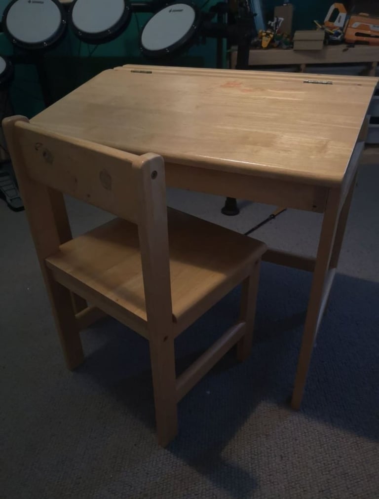 image for Child's victorian style wooden desk and chair