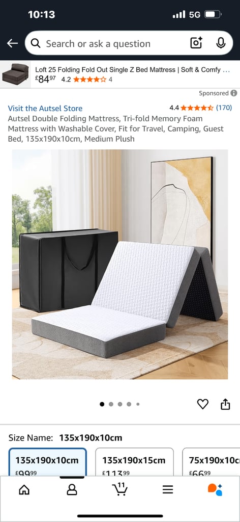 Folding mattress guest bed camping 