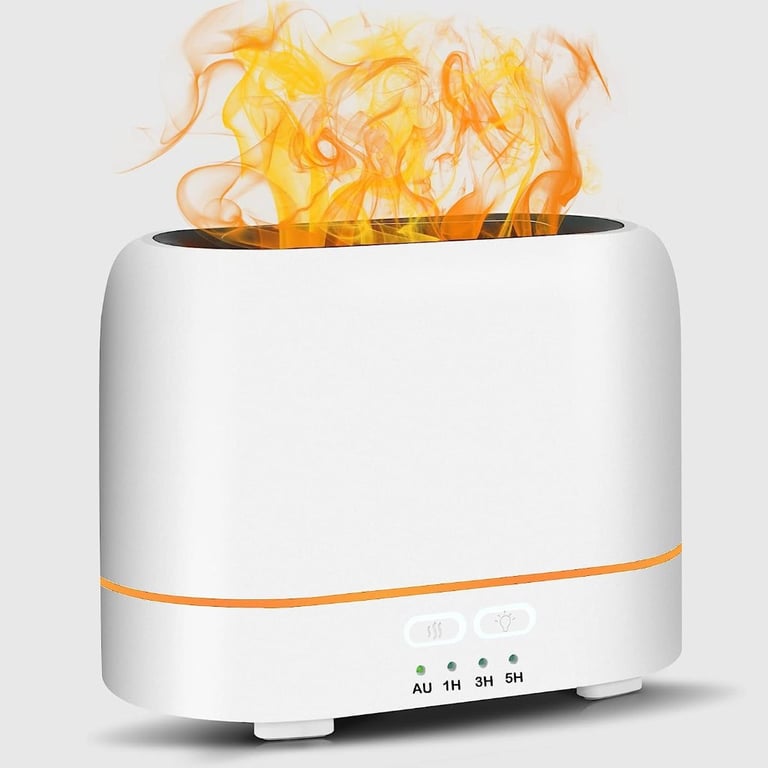 3 in 1 Aromatherapy Essential Oil Diffuser & Flame Night Light + 4 Timer Setting + Auto Shut Off