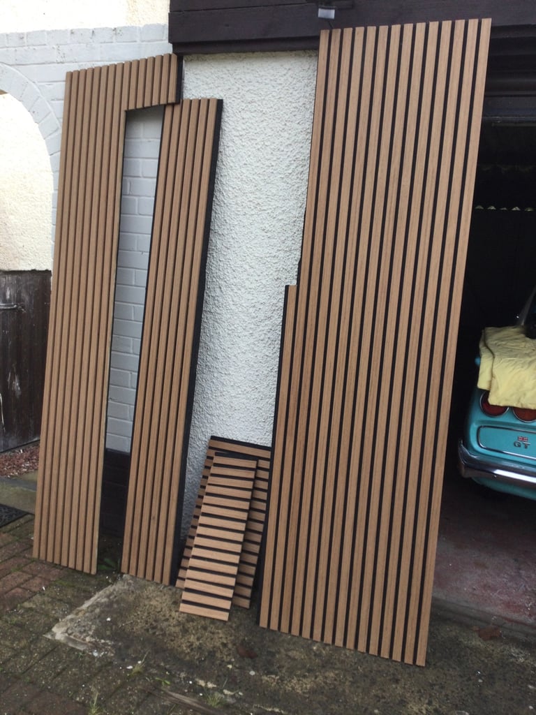 image for Acoustic wall boards , oak colour off cuts  6 pieces 