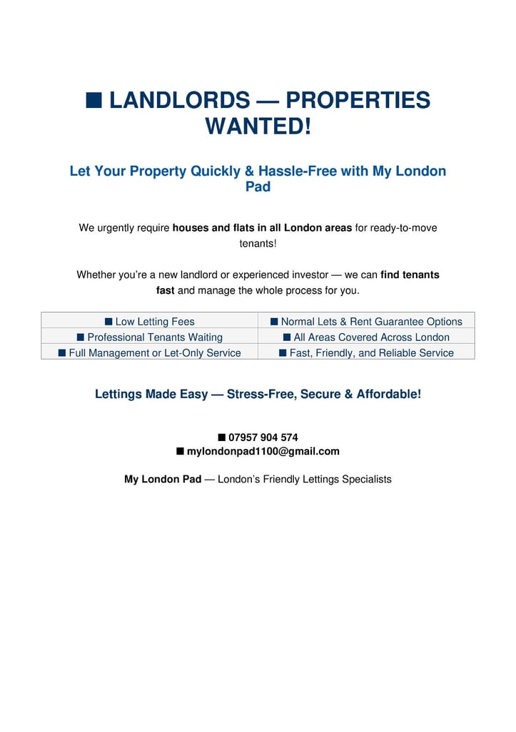 Let Your Property Easily with My London Pad – Friendly Local Agency