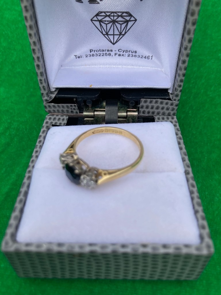 18ct Gold Sapphire and Diamond 3 stone ring. | in Whitchurch, Cardiff ...