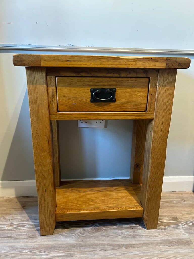 image for Solid oak telephone table