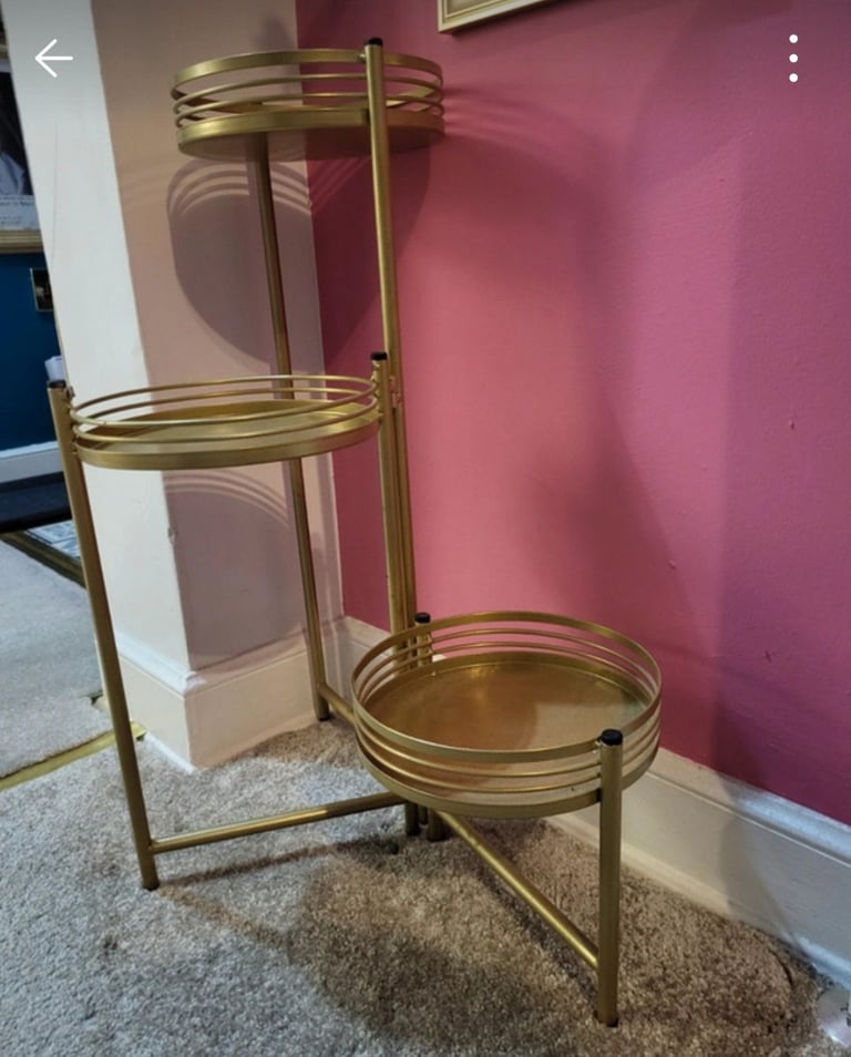 image for Primark Gold Coloured Metal Plant Stand