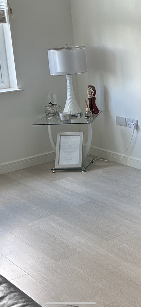 Glass table and light 