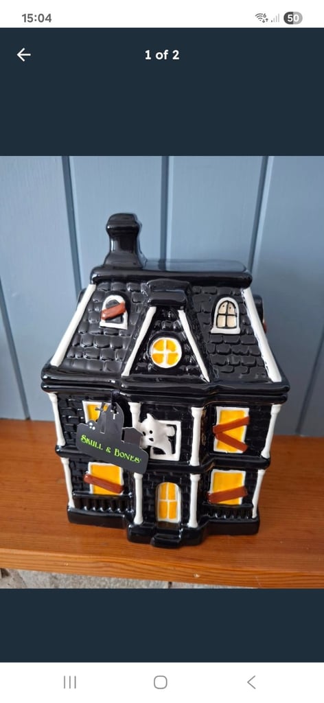 image for Tk Maxx HTF Haunted house cookie container