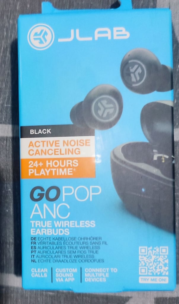 JLAB POP ANC earbuds in black brand new unopened bargain 