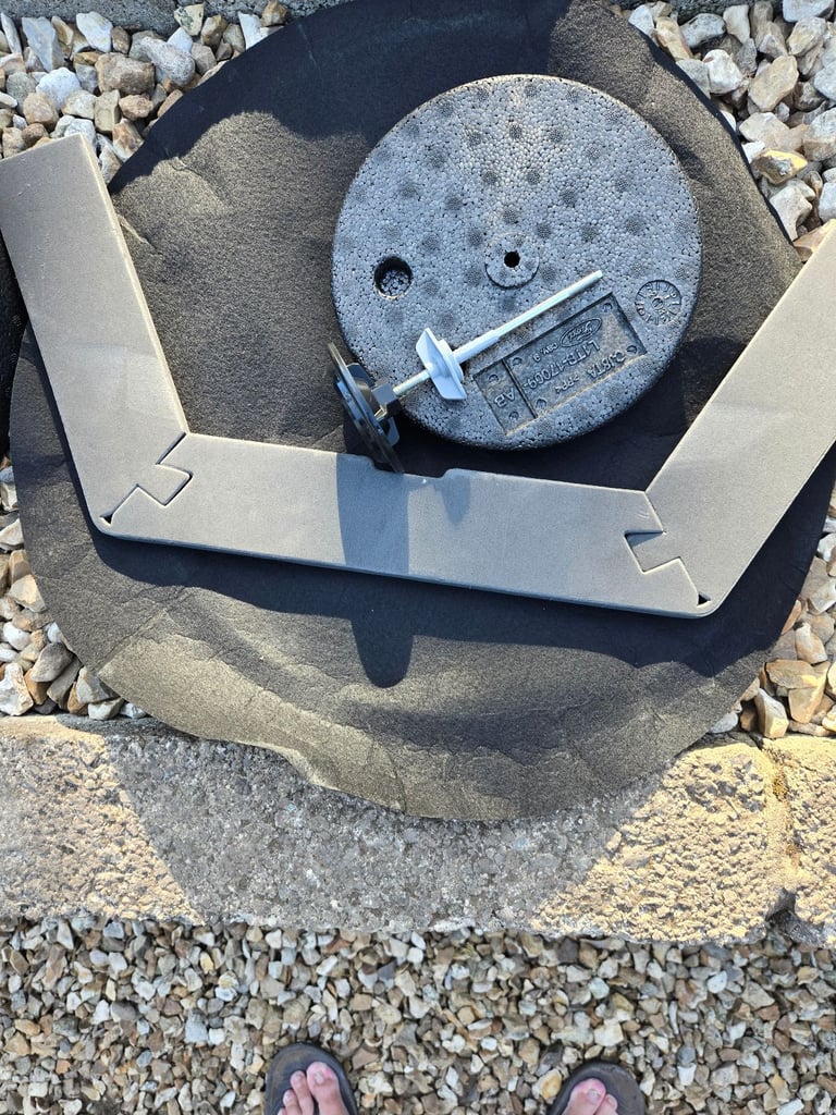 Spare wheel+ jack.