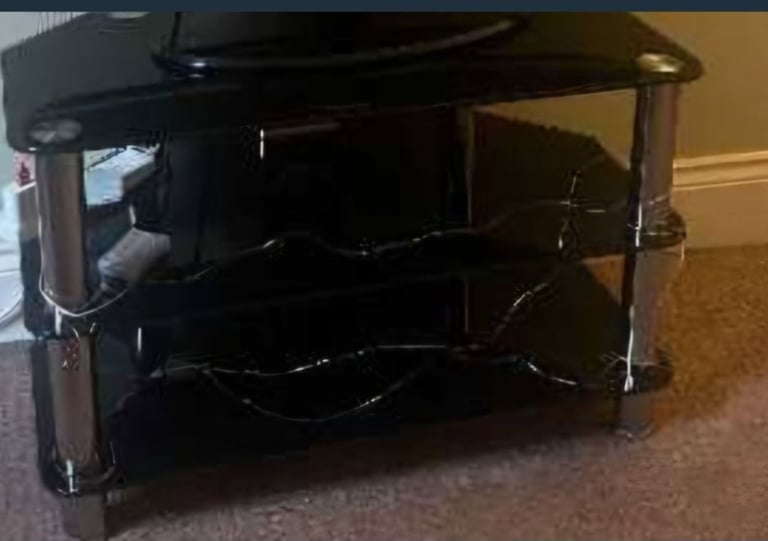 image for TV table black colour glasses in good condition 
