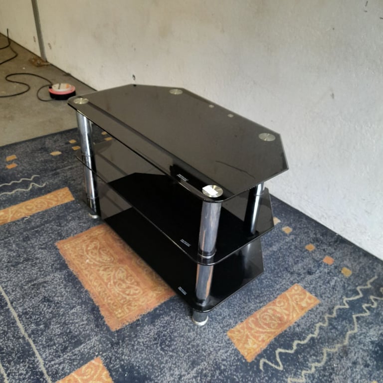 Black glass tv unit 80cm x 45cm x 53cm, Ref:15318 £10.00