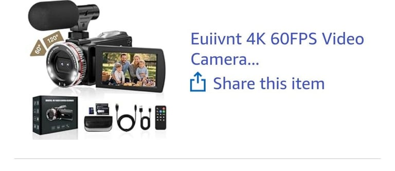 image for Euiivnt camcorder complete with charger remote and microphone 