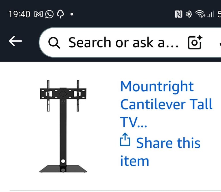 image for Tall adjustable TV stand 