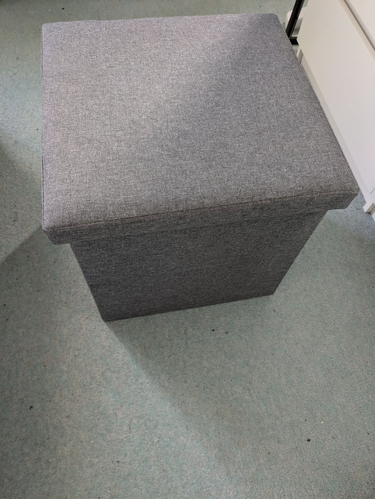 image for Boniface grey folding ottoman storage cube / coffee table as new 
