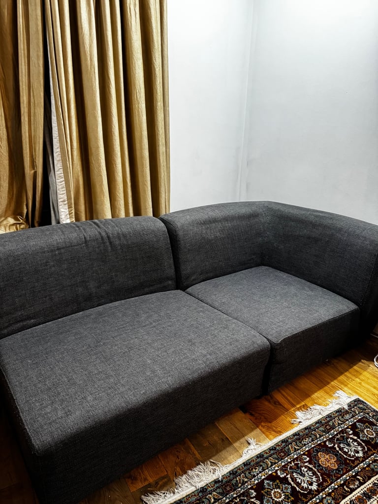 Modern Dark Grey Corner Sofa - Excellent Condition