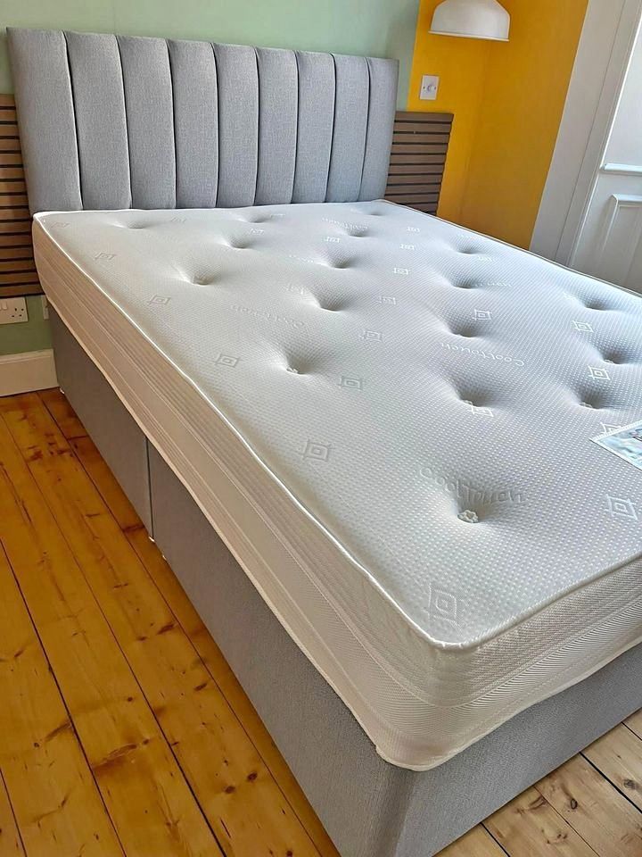  Elegant Double Divan Bed Base & Headboard Set !! Cash On Delivery ¬¬ Order Now