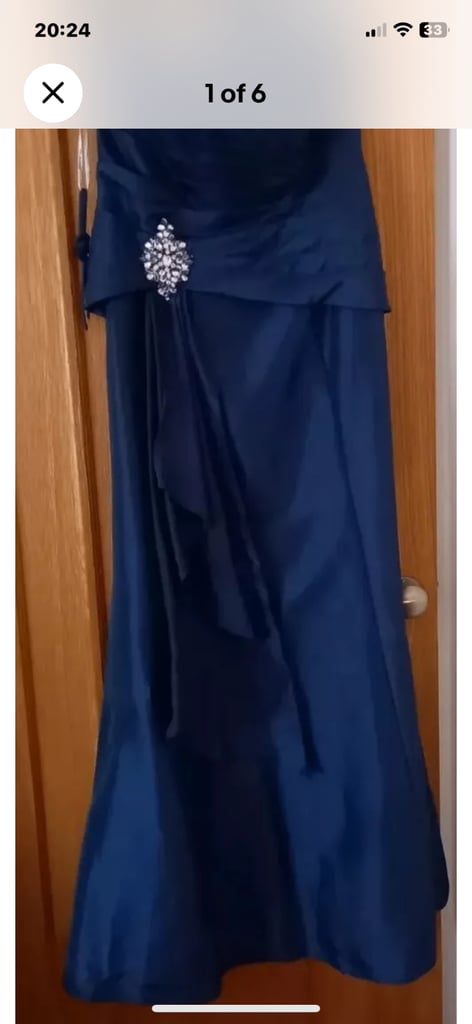  New Beautiful Satin Blue Bridesmaid/ Prom   Dress