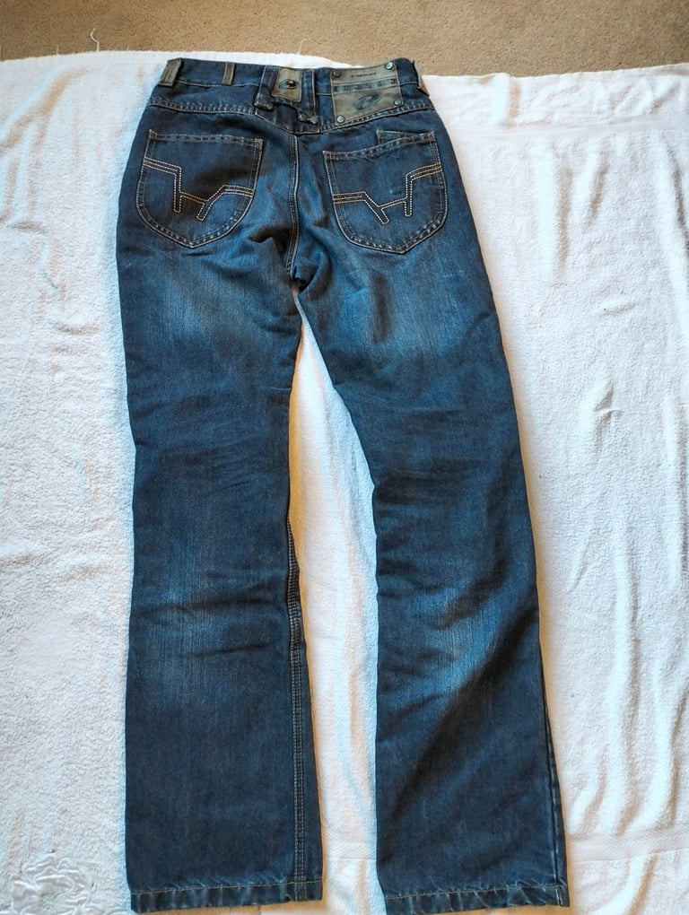 Held Mens Blue Motorcycle Aramid Lined Jeans Trousers Size M W32 L34 D30 Armour