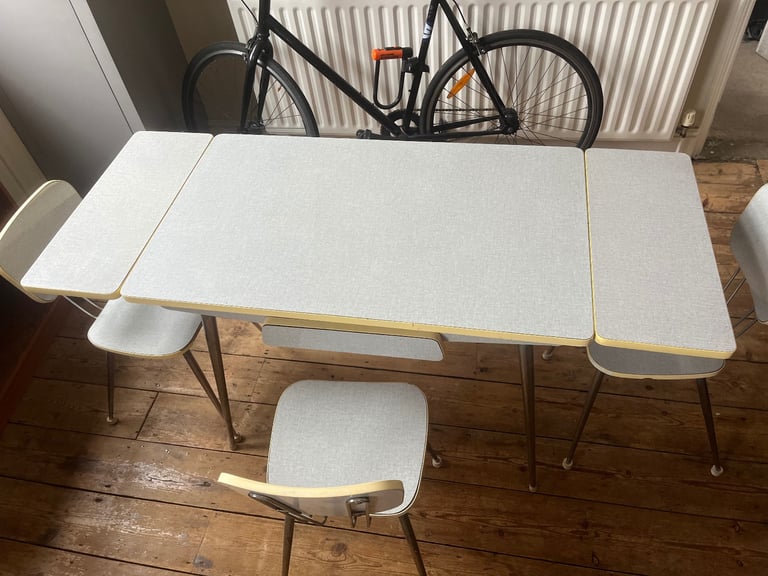 Vintage mid century Formica kitchen table and dining chairs