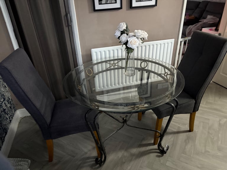 image for Glass top table and chairs 