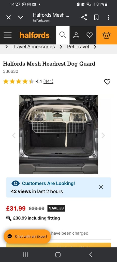Dog car barrier/guard 