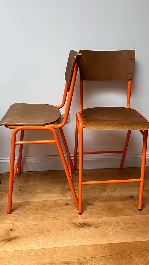 Pair of industrial style bar stools