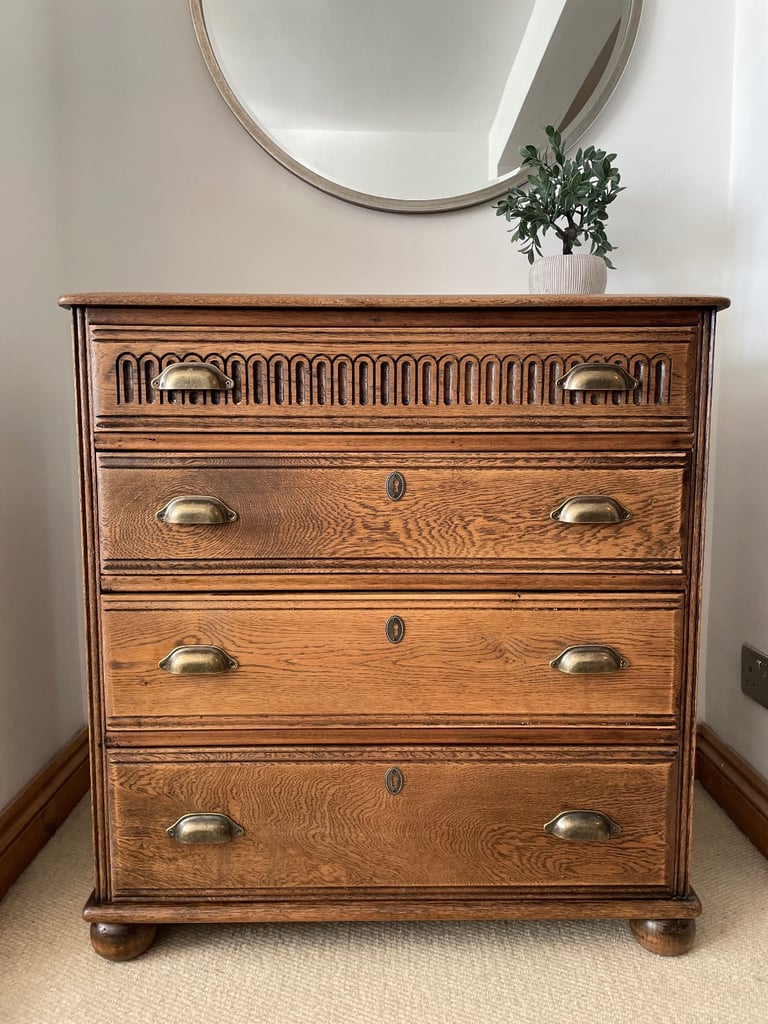 image for Vintage Oak Chest of Drawers 
