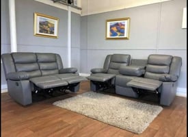 3 and 2 Seater Faux Leather Recliner Sofa Set